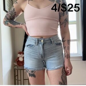 American Eagle Light Blue Denim Hi-Rise Shortie